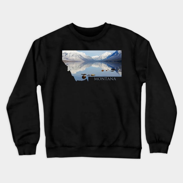 Montana- Stepping Stone to Solitude Crewneck Sweatshirt by Whisperingpeaks